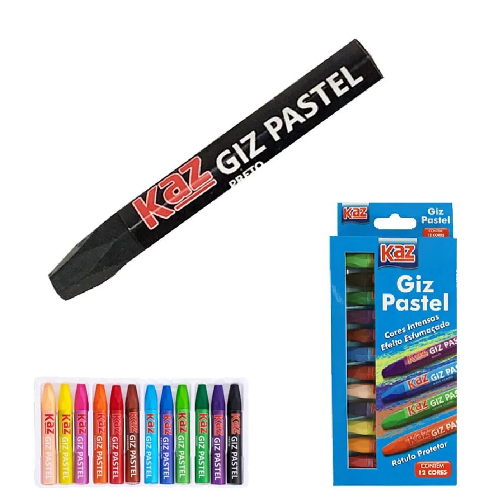 GIZ CERA PASTEL  12 CORES KAZ